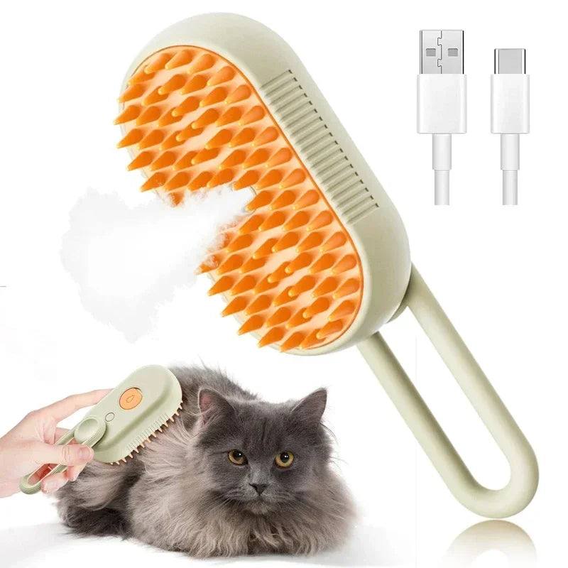 1 ~ 2 Stück Dampf-Haustierbürste 3-In-1-Massage-Hund Dampfbürste Spray Schönheit Tangled and Loose Hair Removal Katzenpflegekamm Hunde